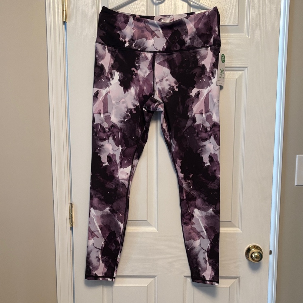GAIAM Women's OM High Rise Yoga Workout Leggings in Arianna Print